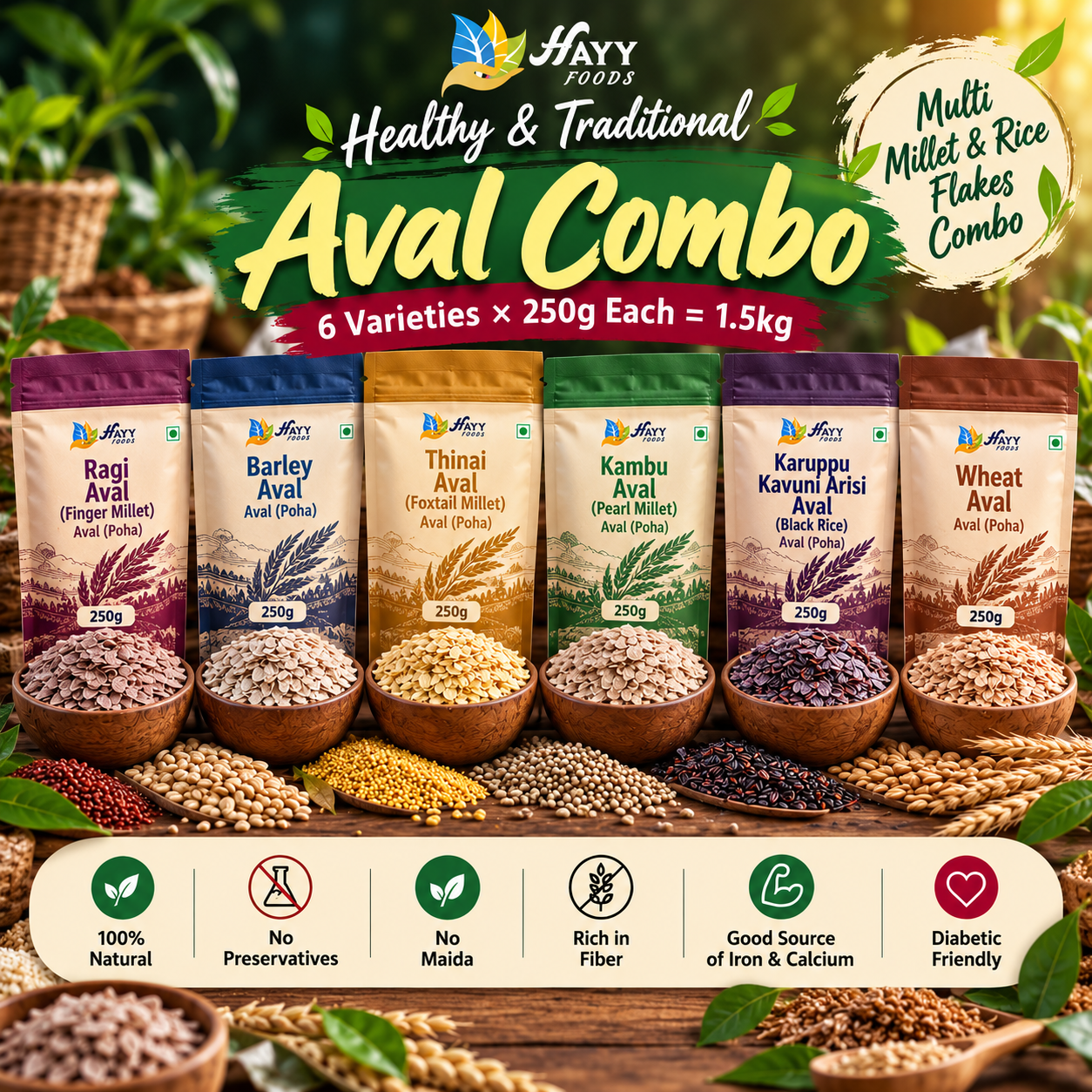 6 Varieties Aval Combo – 1.5kg
