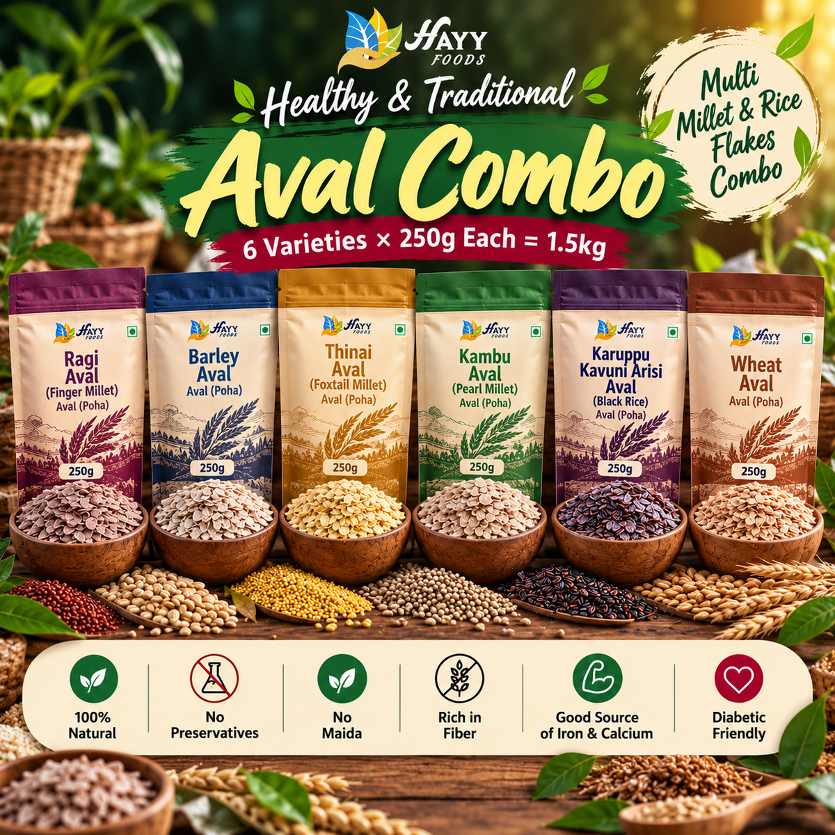 6 Varieties Aval Combo – 1.5kg