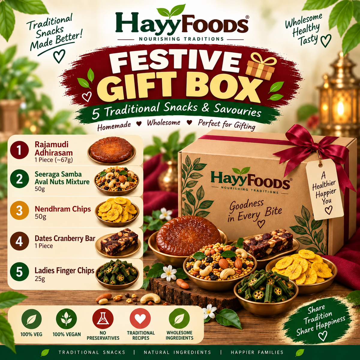 Festive Gift Box (S) - 5-Snack Trial Pack