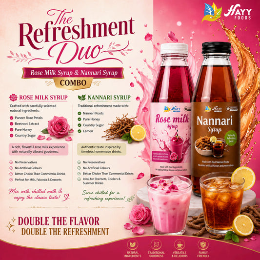 Refreshment Duo – Rose Milk 200ml & Nannari 200ml Combo