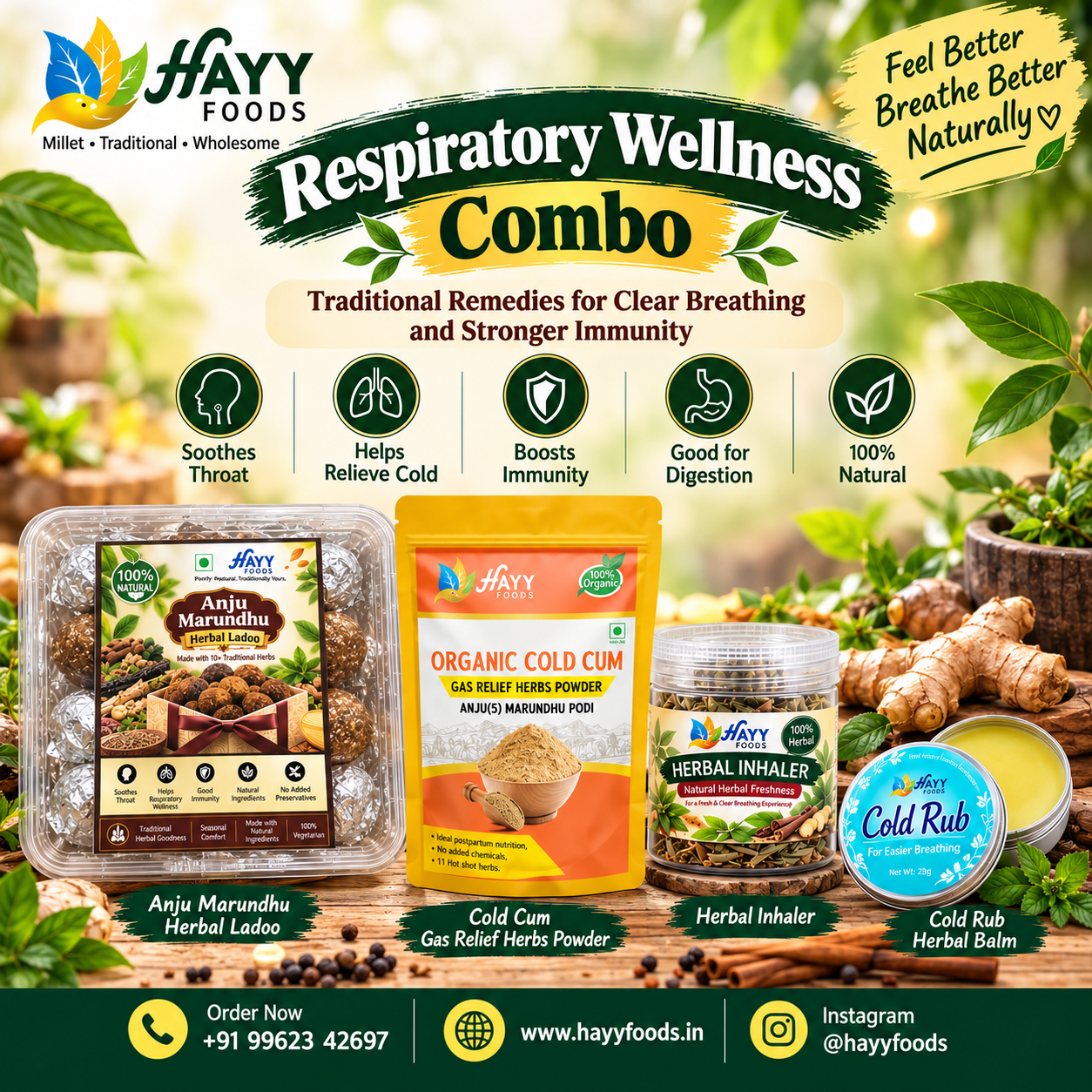 HAYYFOODS Respiratory Wellness Combo