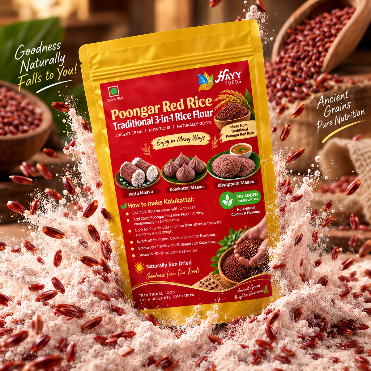 Poongar Red Rice 3 in 1 Instant Rice flour