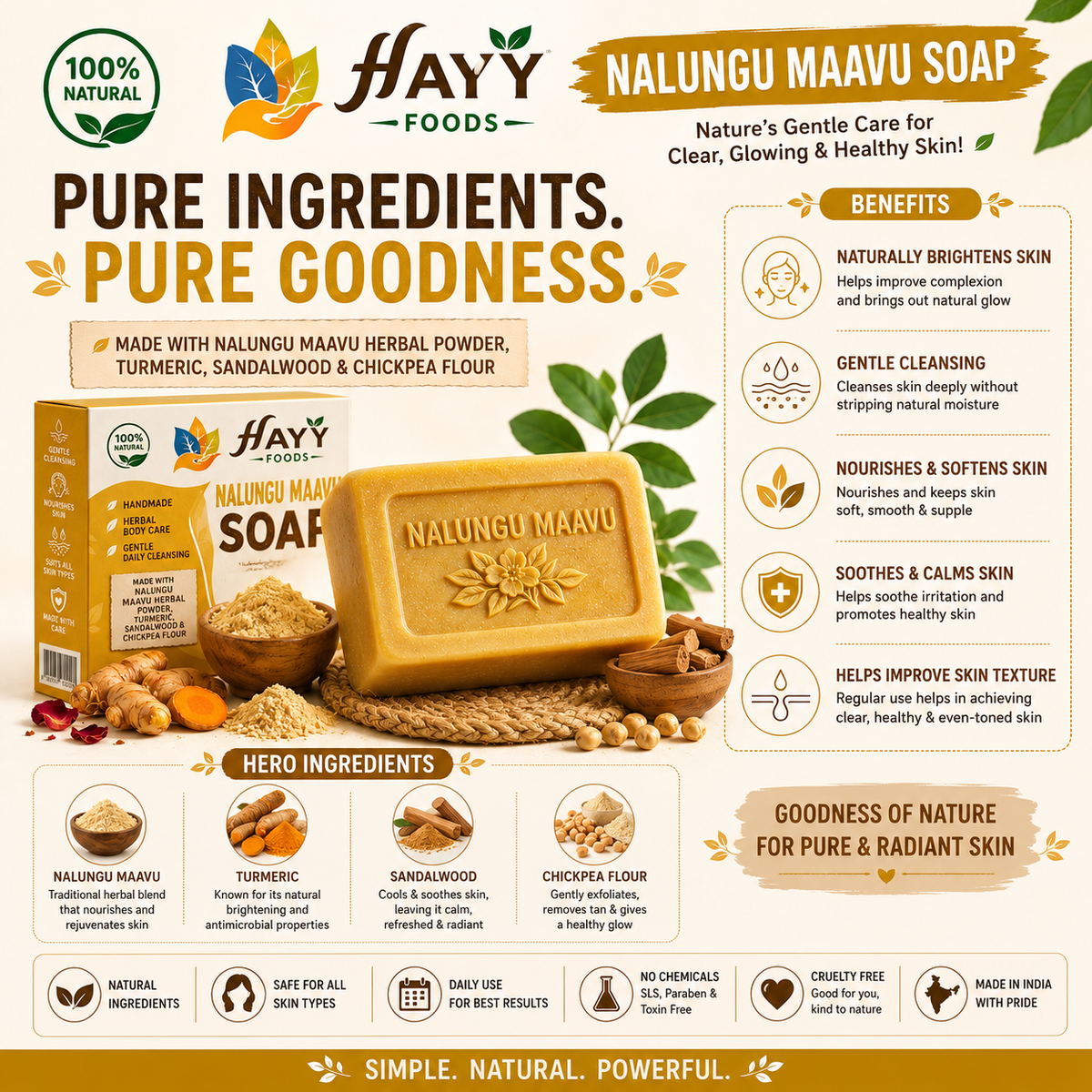 Nalangu Maavu Soap - 28 Herbs Herbal Bath Soap