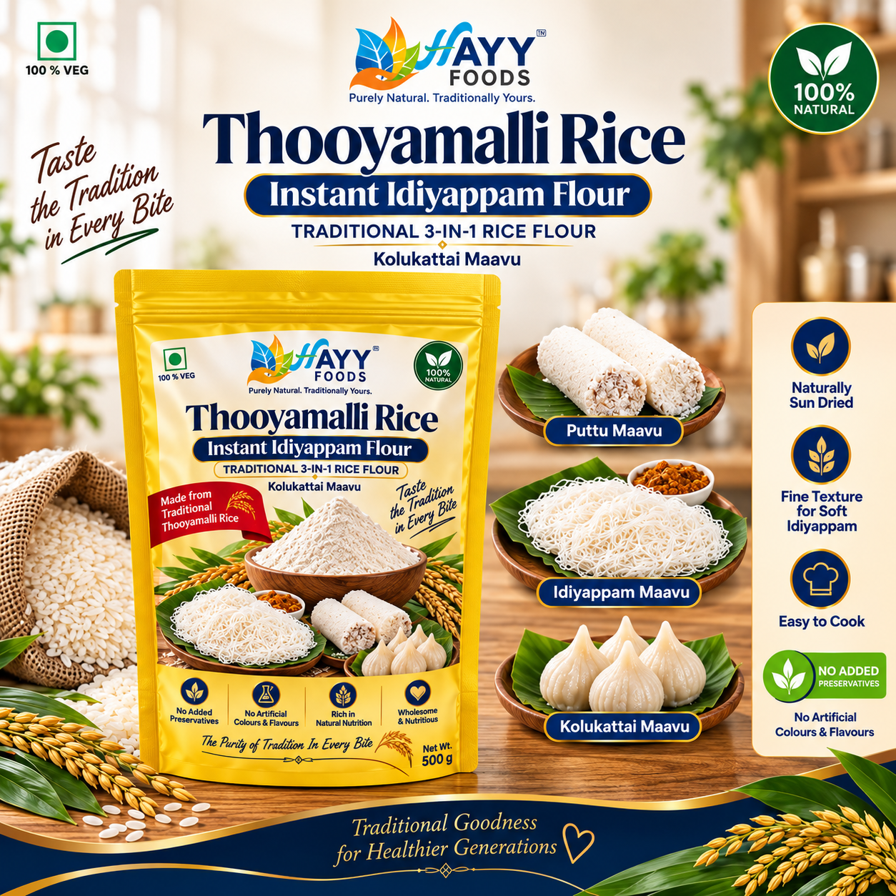 Thooyamalli Rice Instant 3 in 1 Rice Flour