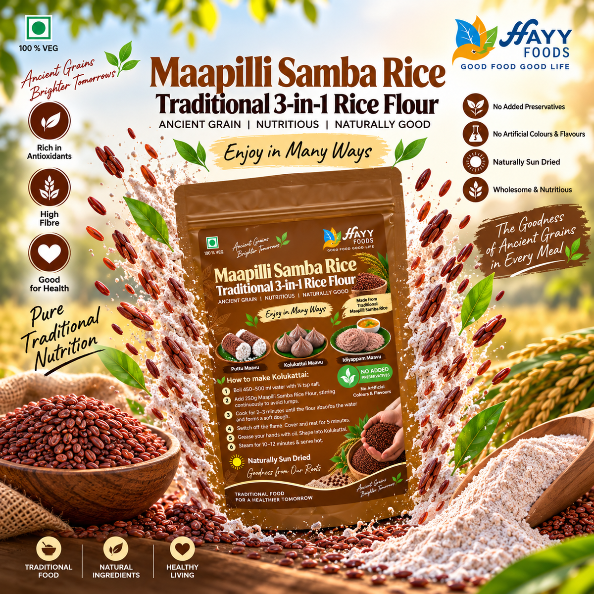 Maappillai Samba Rice Instant 3 in 1 Rice Flour