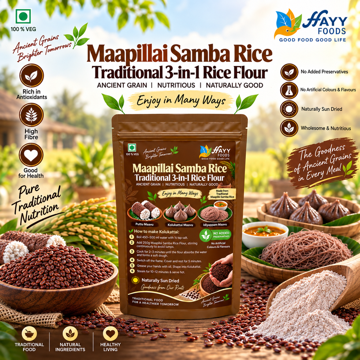 Maappillai Samba Rice Instant 3 in 1 Rice Flour