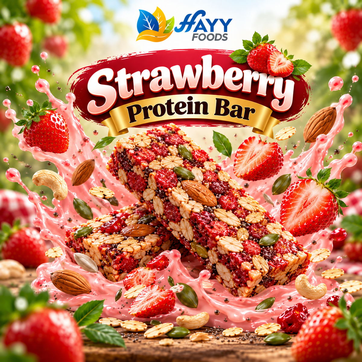 Strawberry Dates & Nuts Protein Bars