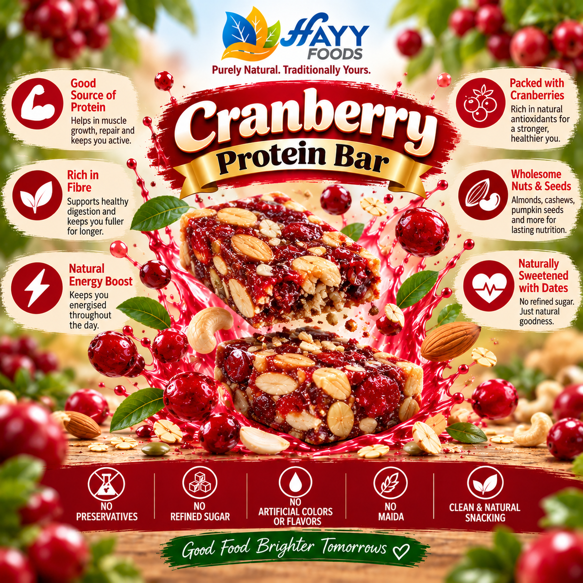 Cranberry Dates & Nuts Protein Bars