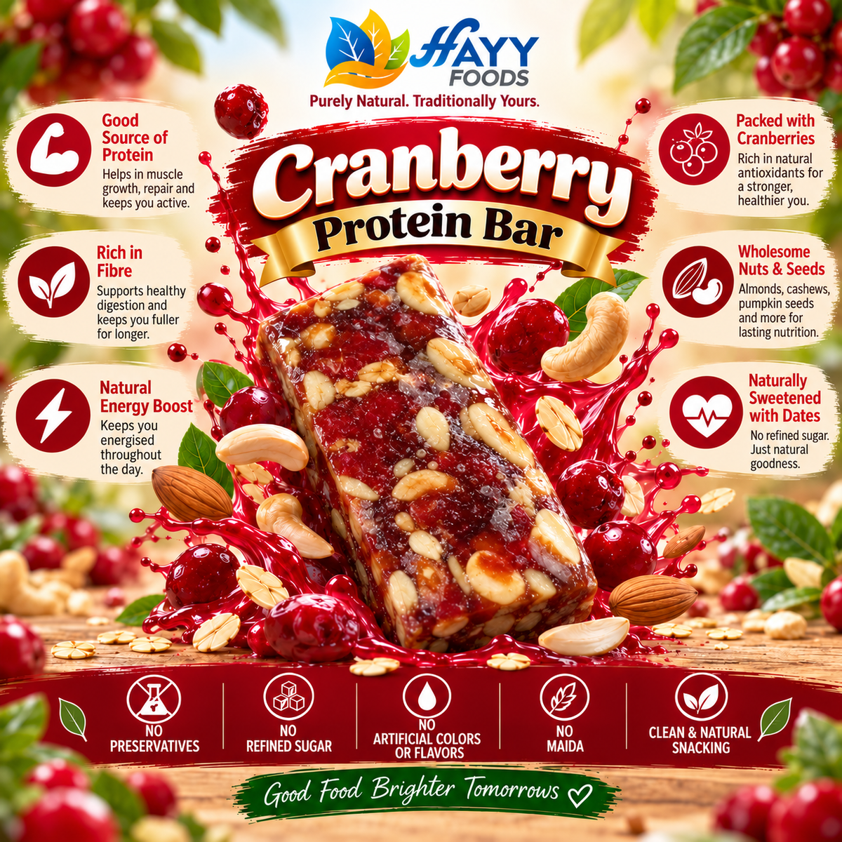 Cranberry Dates & Nuts Protein Bars