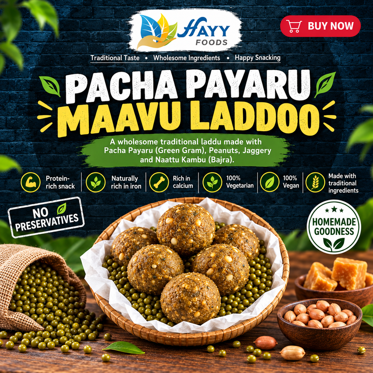 Pacha Payaru Maavu Laddoo