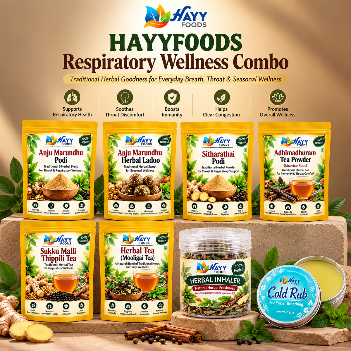 HAYYFOODS Respiratory Wellness Combo