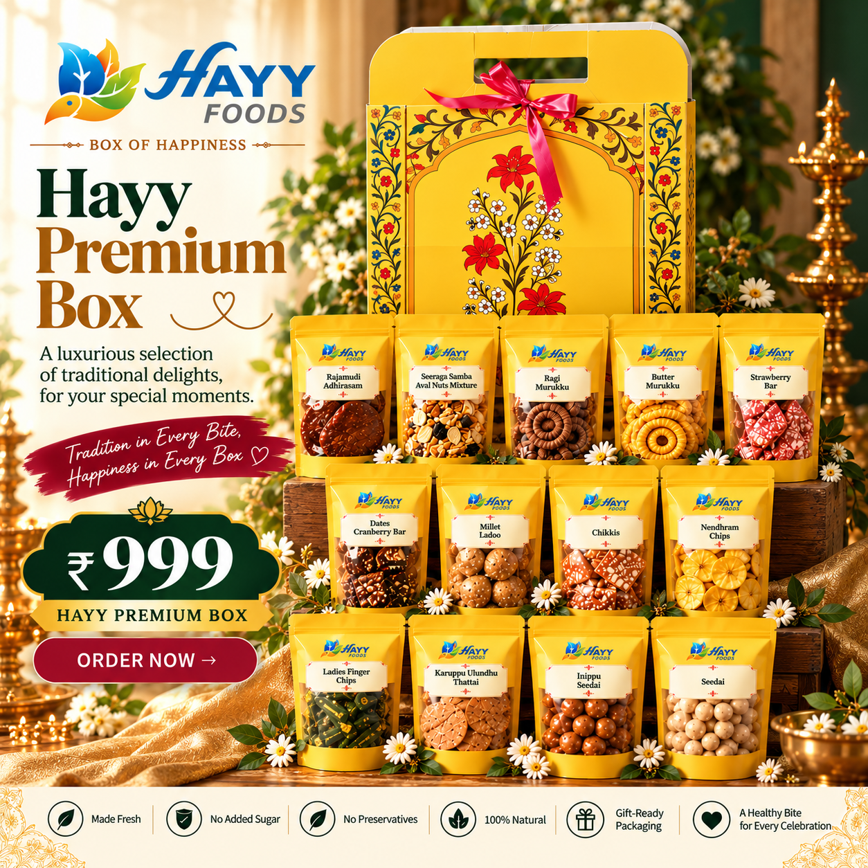 Premium Festive Gift Box – 12+ Sweets & Savouries
