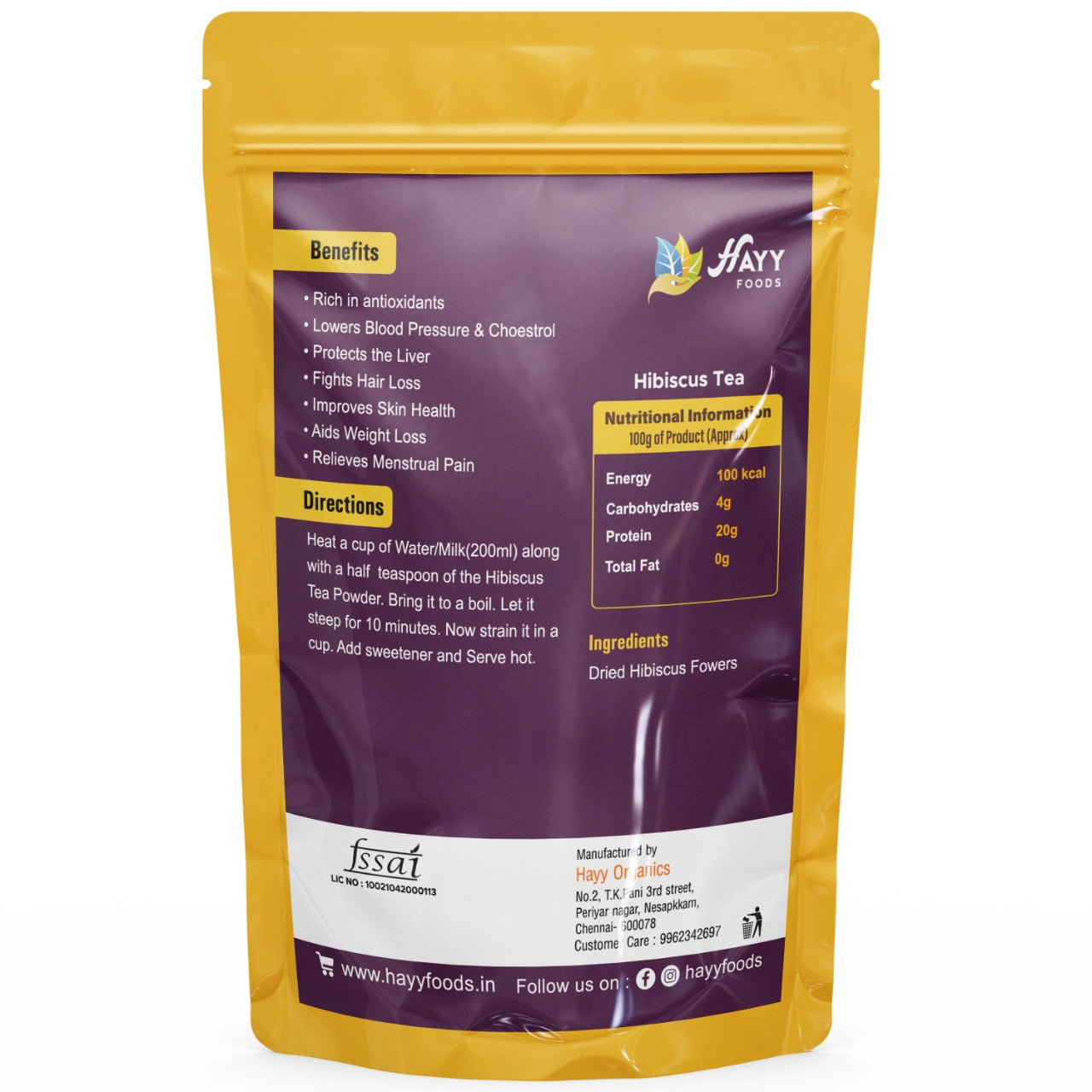 Hibiscus Leaf Tea 50g