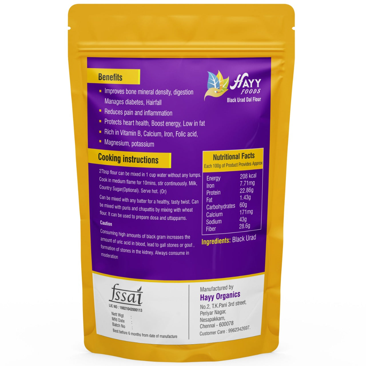 Karuppu Ulundhu Kali Mix - Black Urad Dal Pudding  Mix  250g