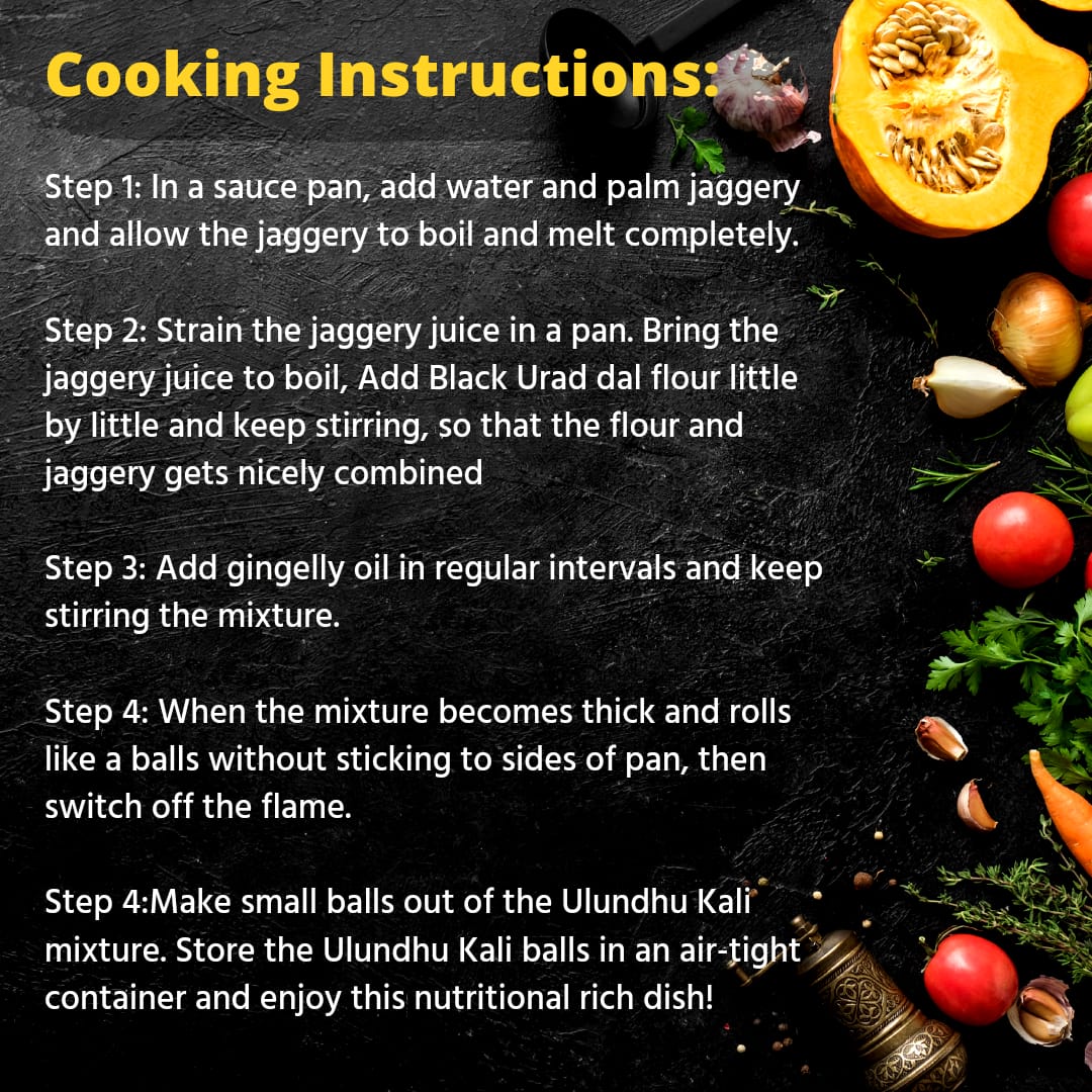 Karuppu Ulundhu Kali Mix - Black Urad Dal Pudding  Mix  250g