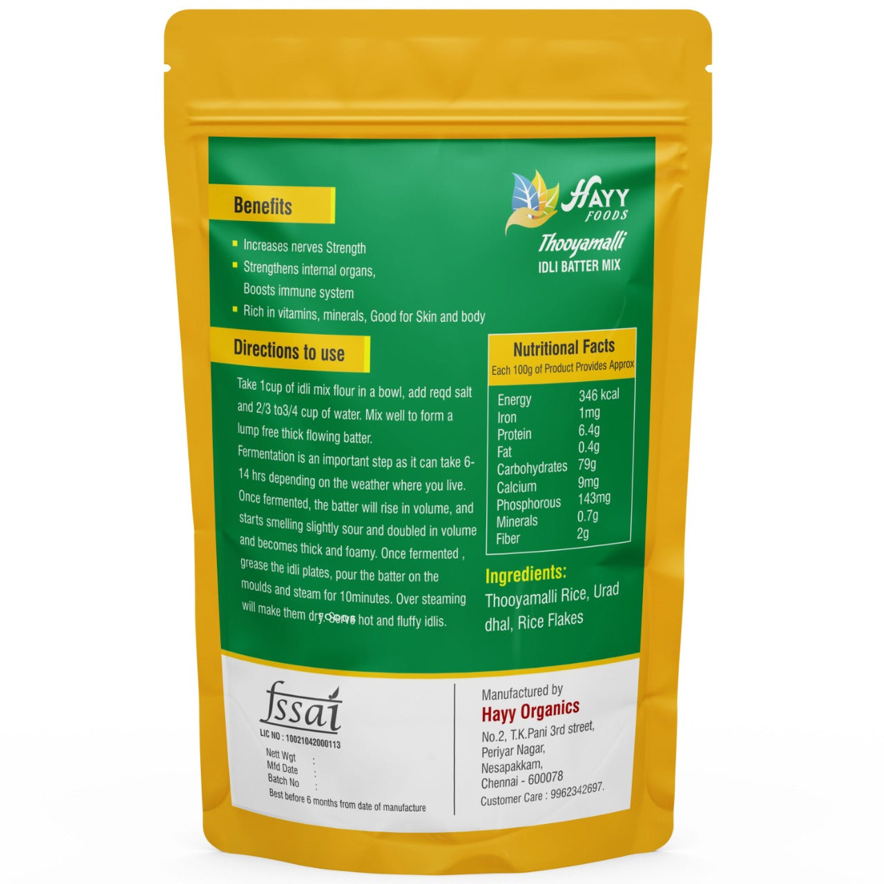 Thooyamalli Rice Idli Mix 500g