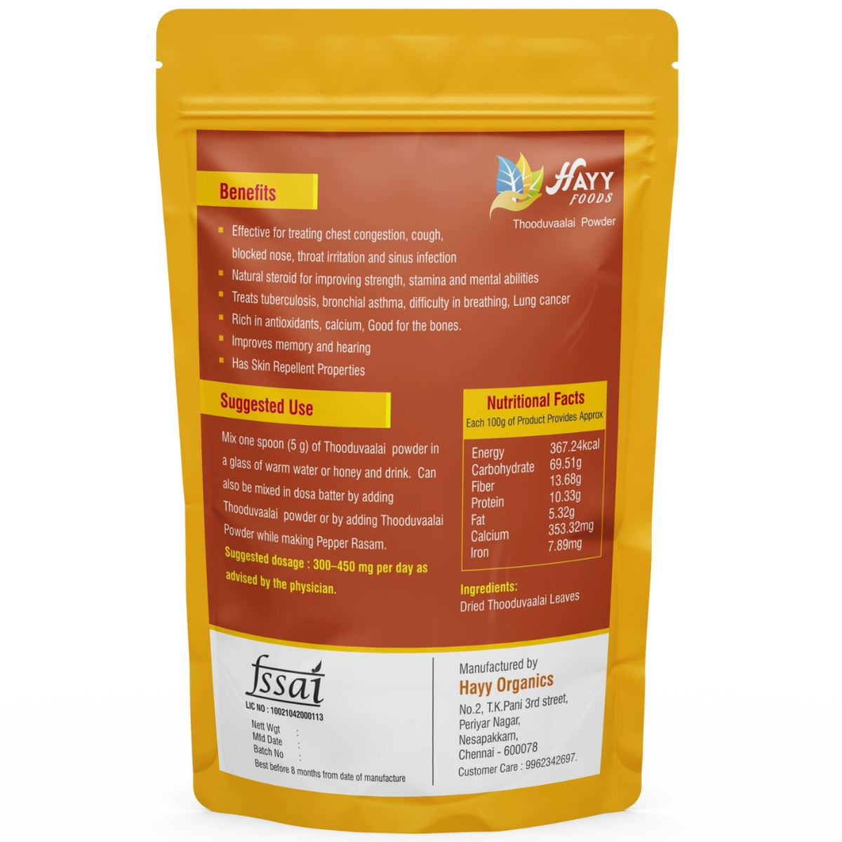 Hyay Powder Thuthuvalai Powder 250g– Hayy Foods