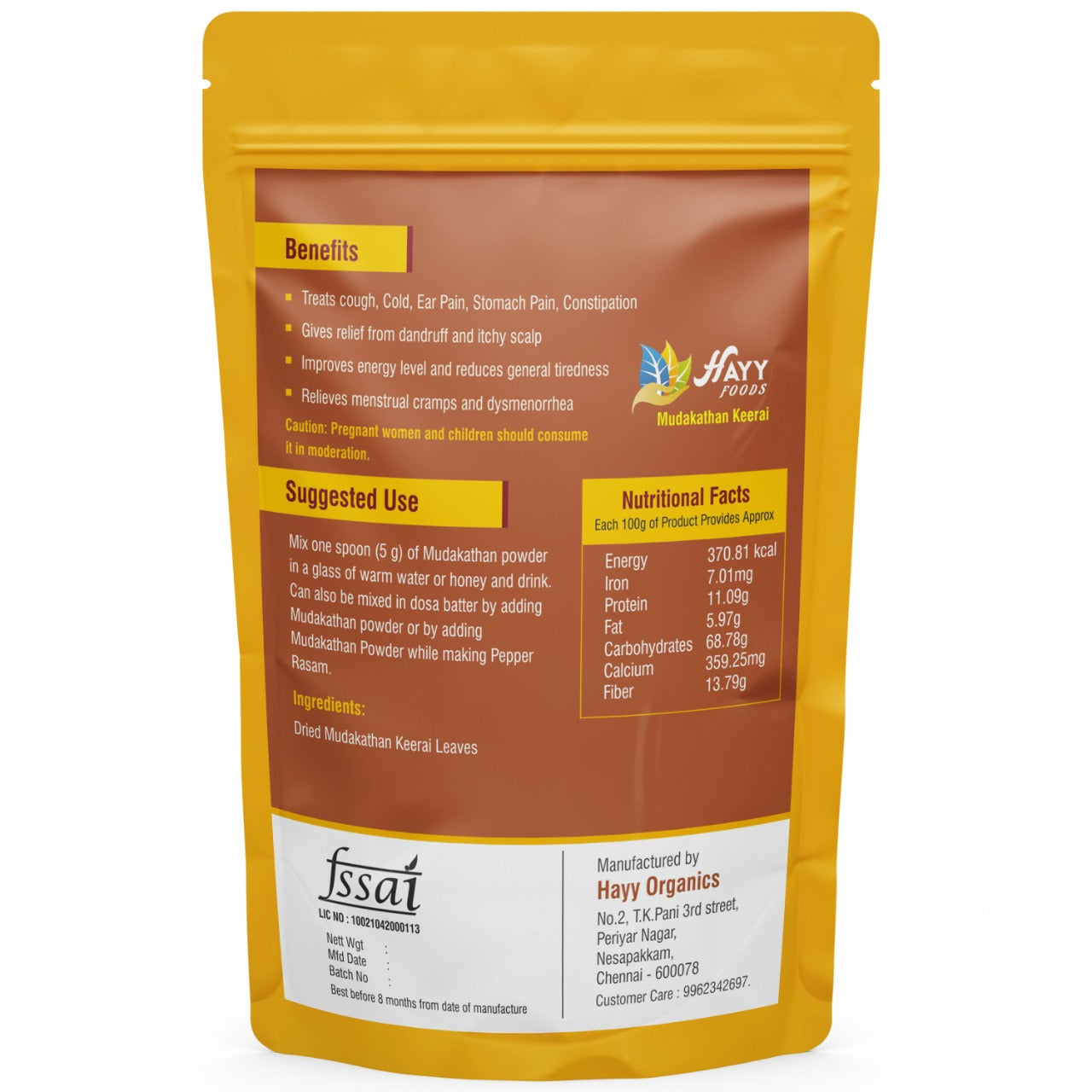 Mudakathan Keerai Powder 250g