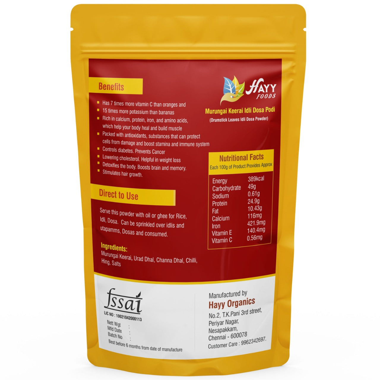 Murungai Keerai Idli Podi 250g