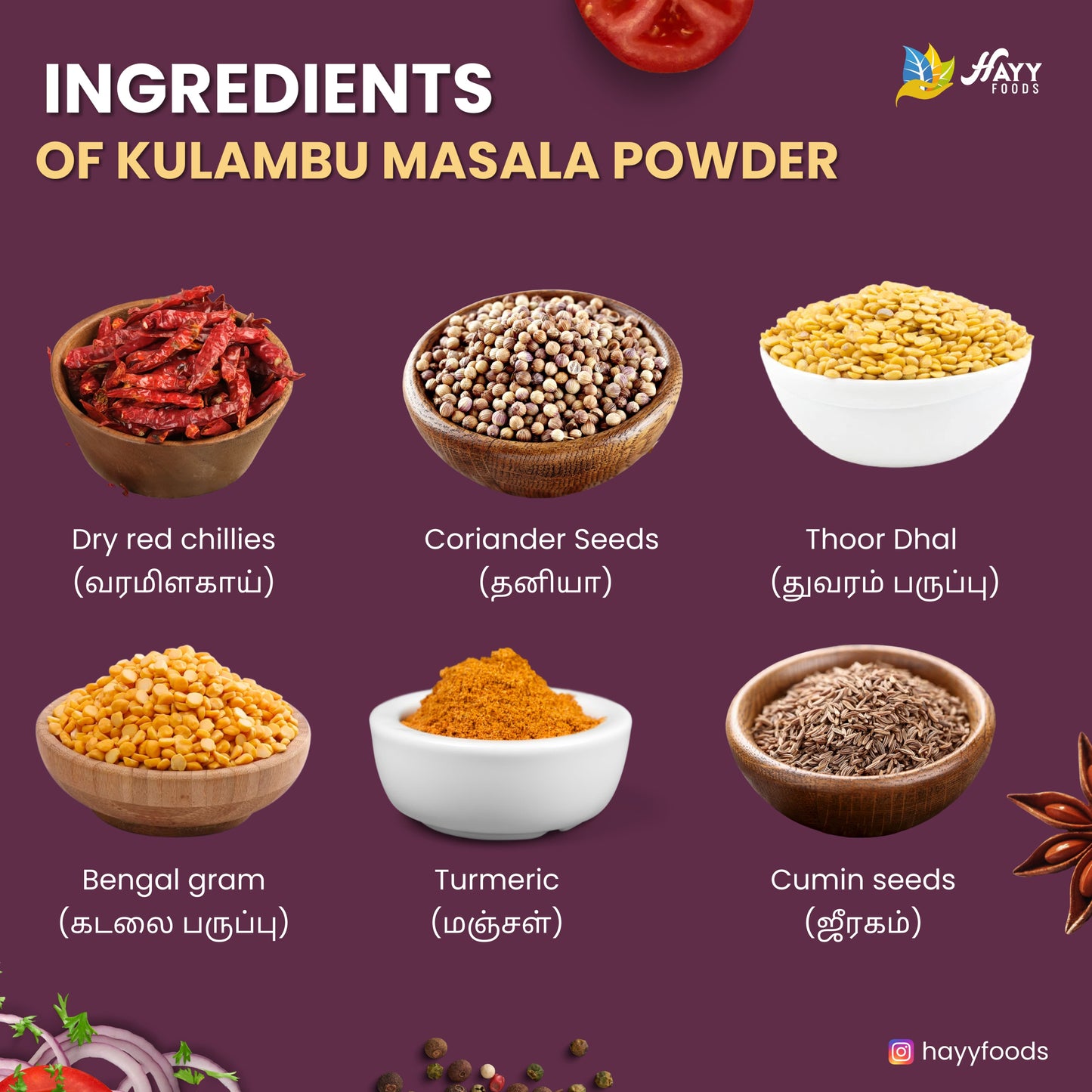 Kulambu Milagai Thool - Mixed Masala 250g