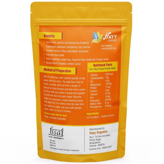 Iron Sorghum Coconut Puttu Flour 500g