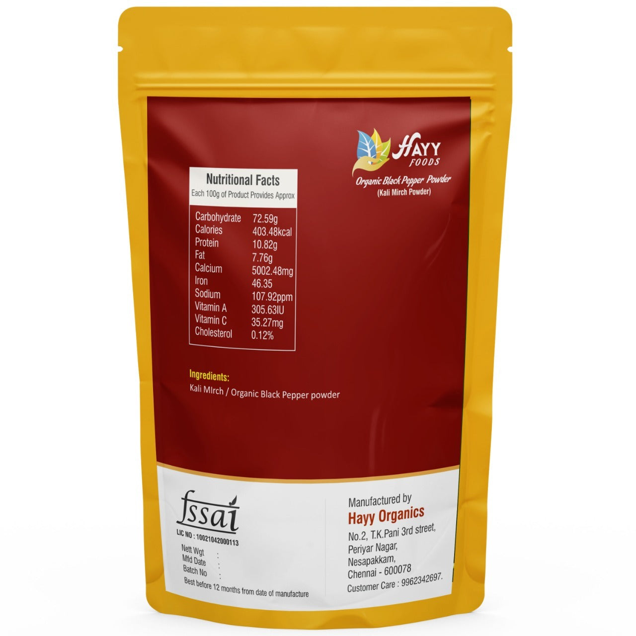 Organic Pepper Powder 200g