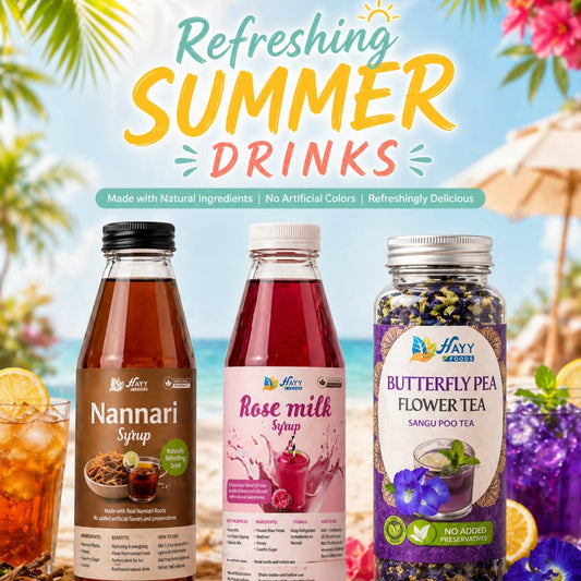 Summer Cooler Combo Pack – Sangu Poo 25g, Nannari & Rose Milk 200ml Each