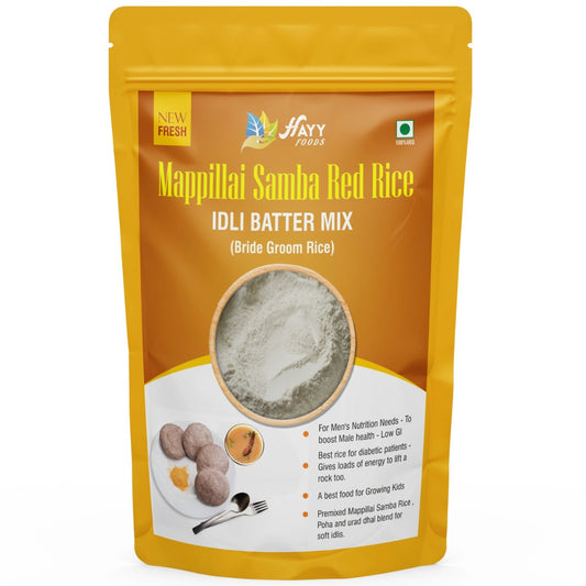 Maapillai Samba Red Rice Idli Batter – Traditional “Bridegroom’s Rice” Idli Mix for Soft, Fluffy Idlis