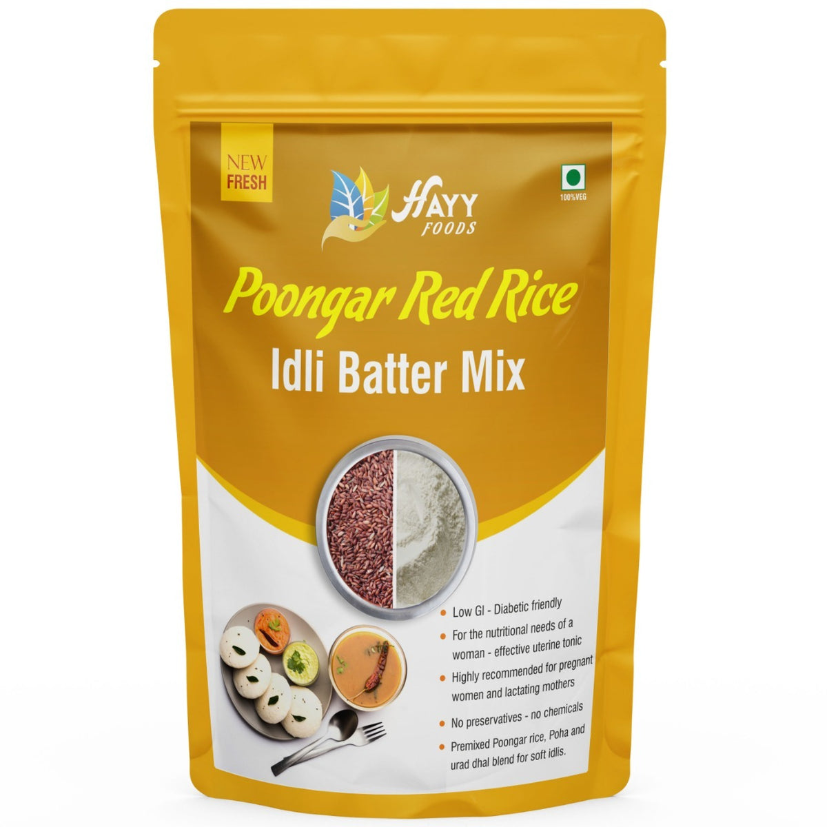 Poongar Red Rice Idli Batter – Traditional “Women’s Rice” Idli Mix for Soft, Fluffy Idlis
