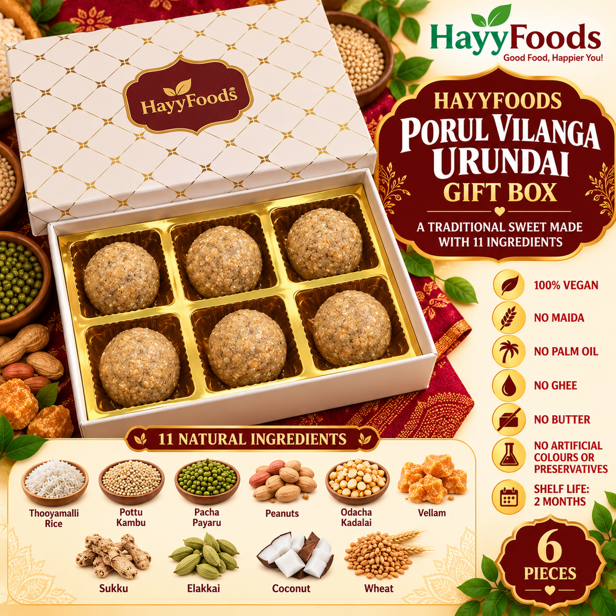 Porul Vilanga Urundai 6Pieces Gift Box